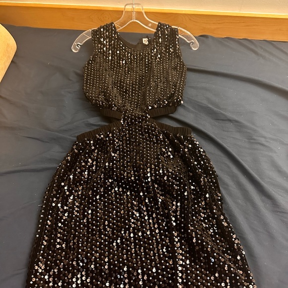 NWT Maje black sequinned mini dress size small - Picture 3 of 7